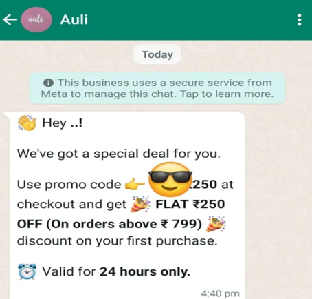 Auli Lifestyle Whatsapp Popup Solution
