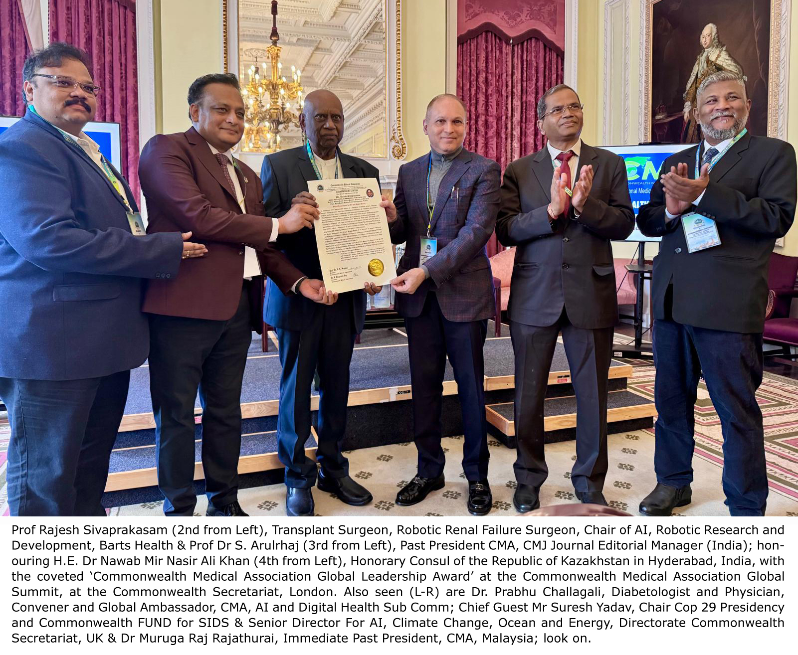 His Excellency Dr Nawab Mir Nasir Ali Khan Honoured with ‘Commonwealth Medical Association Global Leadership Award’ at Commonwealth Secretariat, London!