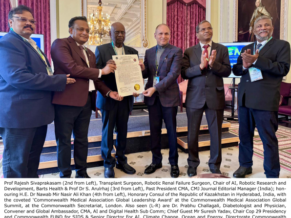 His Excellency Dr Nawab Mir Nasir Ali Khan Honoured with ‘Commonwealth Medical Association Global Leadership Award’ at Commonwealth