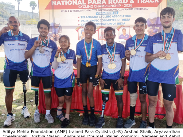 Aditya Mehta Foundation Para Cyclists Shine at Para Track Cycling National Championship